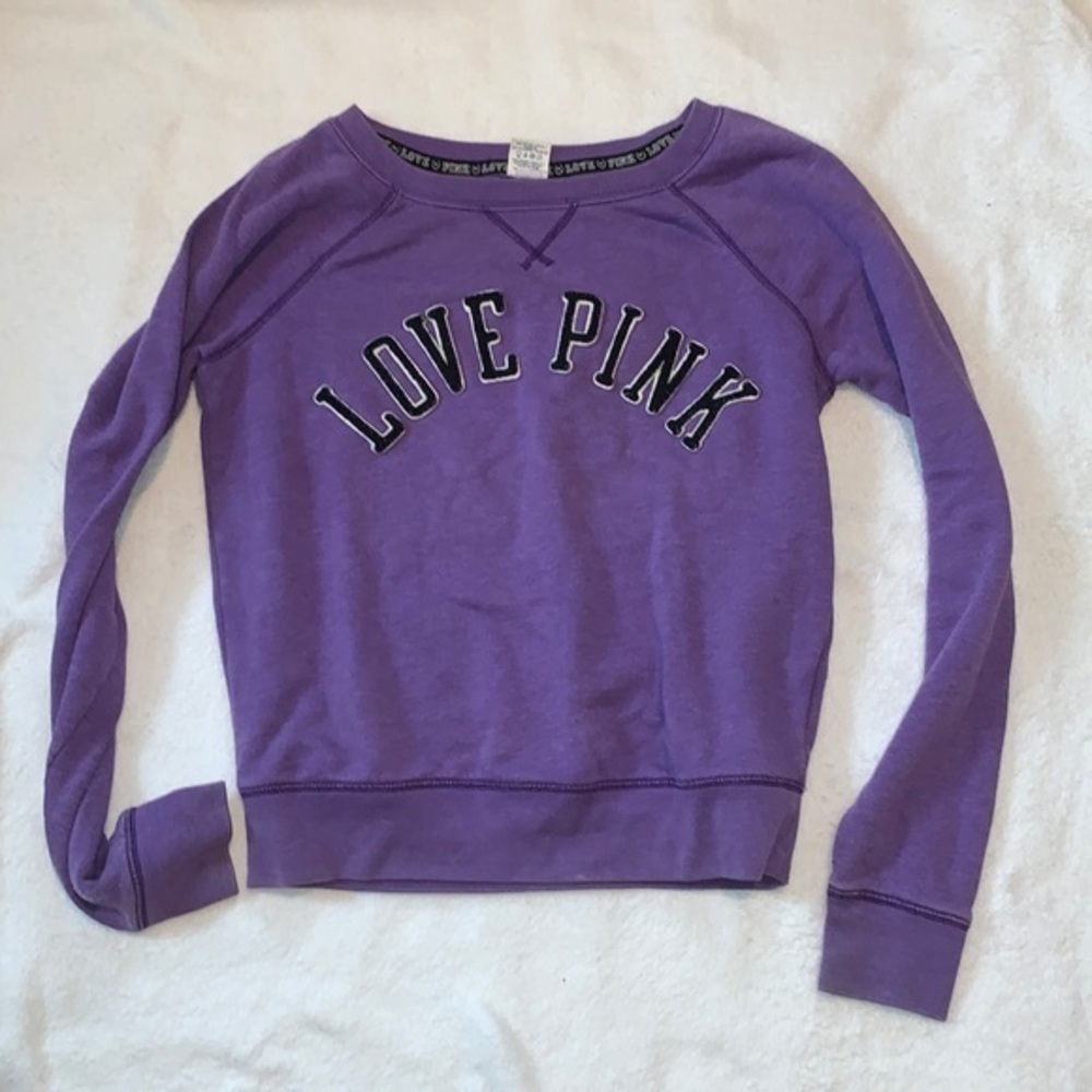 Victoria’s Secret purple crew neck top pink